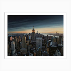 New York City At Sunset Art Print