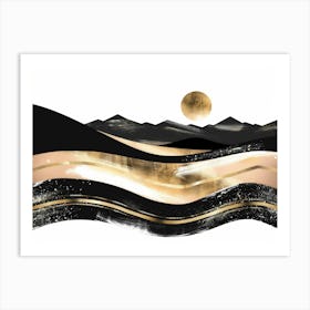 Gold And Black Canvas Print 58 Art Print