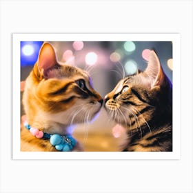 Two Cats Kissing Art Print