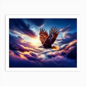 Eagle In Flight - AfriDesigns Art Print