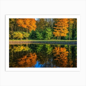 Serene Autumn Reflections 6 Art Print