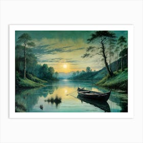 Sunset On The Lake Art Print