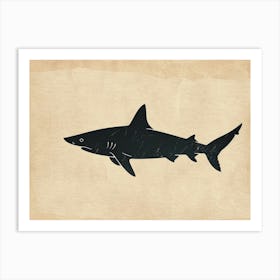 Whitetip Reef Shark Shark Shark Silhouette 1 Art Print