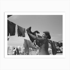 Untitled Photo, Possibly Related To Wife Of Migratory Worker Hanging Up Laundry At The Agua Fria Migratory Labor Cam Art Print