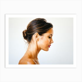 Side Profile Of Beautiful Woman Oil Painting 87 Art Print