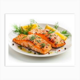 Salmon On A Plate 6 Art Print