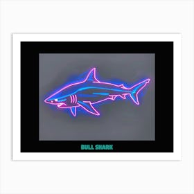 Neon Purple Bull Shark 4 Poster Art Print