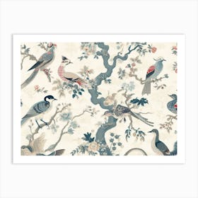 Chinoiserie Japanese Washi Painting 7 Art Print