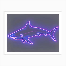 Neon Purple Bull Shark 5 Art Print