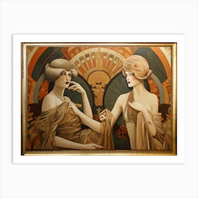 Two Ladies Art Deco Art Print