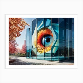 Architectural Wonder Of A Building Sized Eye Split Down The Middle To Reveal Seasonal Transitions V Art Print