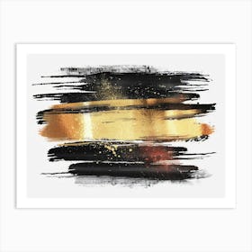 Gold And Black Abstract Painting 67 Art Print