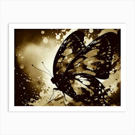 Butterfly In Black And White 5 Art Print