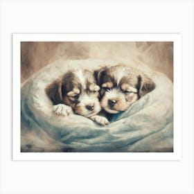 Cosy Puppies 2 Art Print