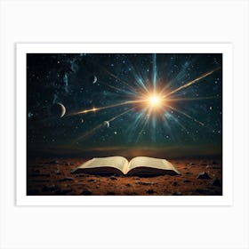 Open Book In Space Art Print