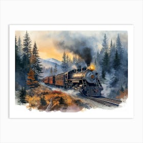 Vintage Steam Train Art Print