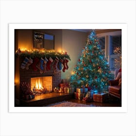 Christmas Tree In The Living Room 144 Art Print