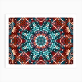 Modern Art Blue And Gold Pattern 1 Art Print