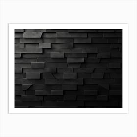 Abstract Black Background With Brick Shadow Texture 1 Art Print