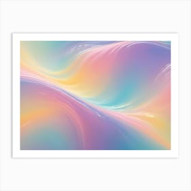 An Abstract Image Of Flowing, Wavy Lines In Shades Of Pink, Blue, And Yellow, Creating A Soft And Dreamy Background Art Print