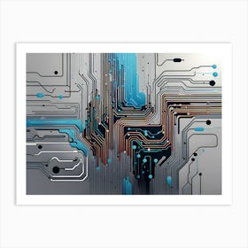 Circuit Board, circuit board abstract art, technology art, futuristic art, electronics 101 Art Print