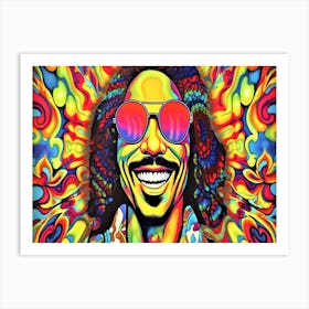 Retro Active Happy - Psychedelic Man Art Print