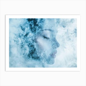 Woman'S Face In Smoke Art Print