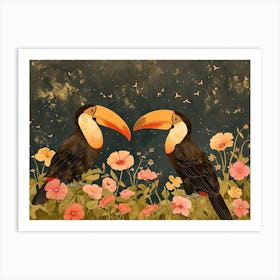Floral Animal Illustration Toucan 2 Art Print