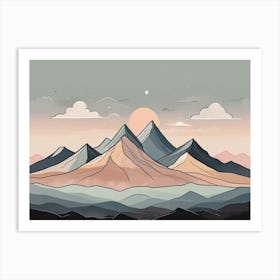 Mountains At Sunset Art Print