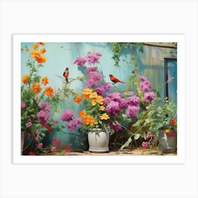 Flowers In Pots Art Print