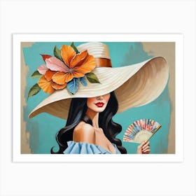 Hat And Fan 7 Art Print