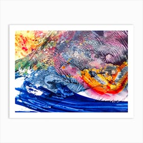 Abstract Painting, Acrylic On Canvas, Blue Color 1 Art Print