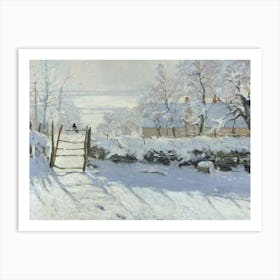 The Magpie by Claude Monet c1868 "La Pie" Oil Painting | Musee d'Orsay, Paris | Beautiful Winter Snow Scene in HD Art Print