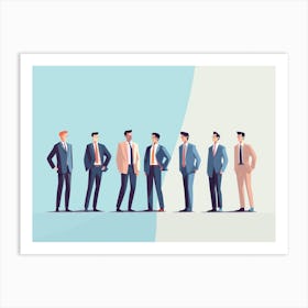 Businessmen Standing In A Row Art Print