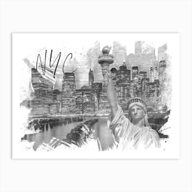 Trendy Manhattan Collage Art Print