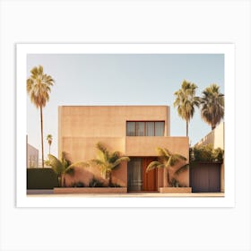 Burnt Orange Beach House With Palms Summer Photography Art Print