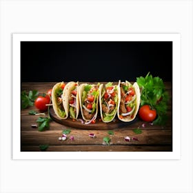 Tacos On A Wooden Board 10 Art Print