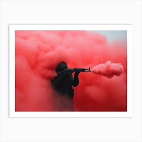 Red Smoke Straight Shooter Art Print