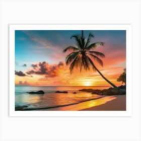 Sunset On The Beach Art Print