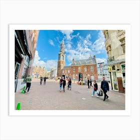 People Walking In A City Art Print