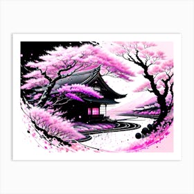 Sakura Blossom Painting 2 Art Print