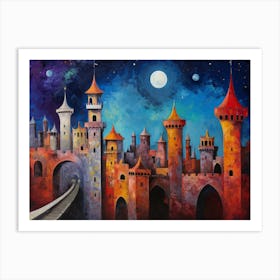 Castle At Night Art Print