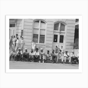 People Sitting On The Curb Waiting For The Parade, National Rice Festival, Crowley, Louisiana By Russell Lee Art Print