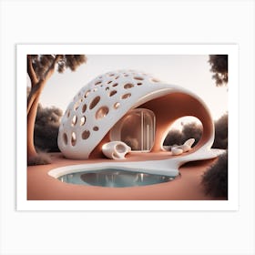 Biomorphic Mud Hut Art Print