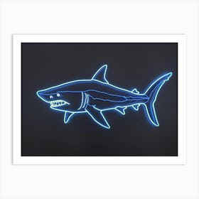 Neon Blue Common Thresher Shark 5 Art Print