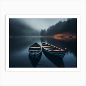 Two Boats On A Lake Art Print