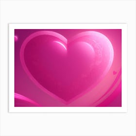 A Glowing Pink Heart Vibrant Horizontal Composition 35 Art Print