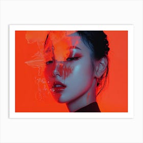 Asian Girl With Red Face Art Print