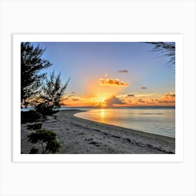 Sunset At The Beach Bora Bora Art Print