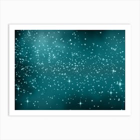 Deep Sea Greens Shining Star Background Art Print